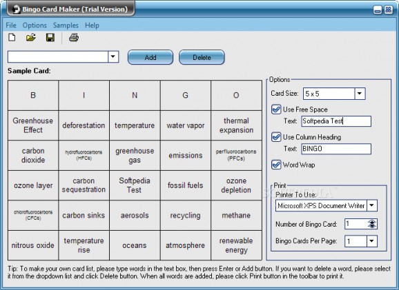 Bingo Card Maker screenshot