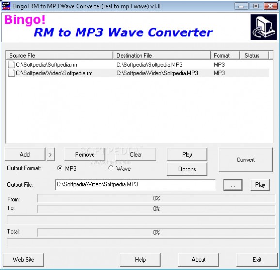 Bingo! RM to MP3 Wave Converter screenshot