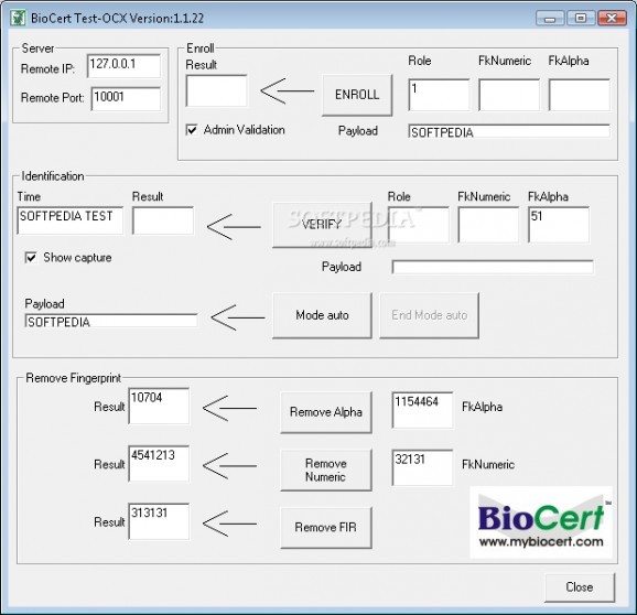 BioCert Authenticator Toolkit screenshot