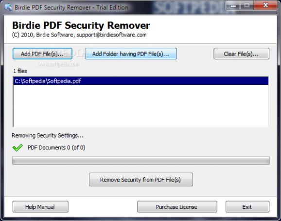 Birdie PDF Security Remover screenshot