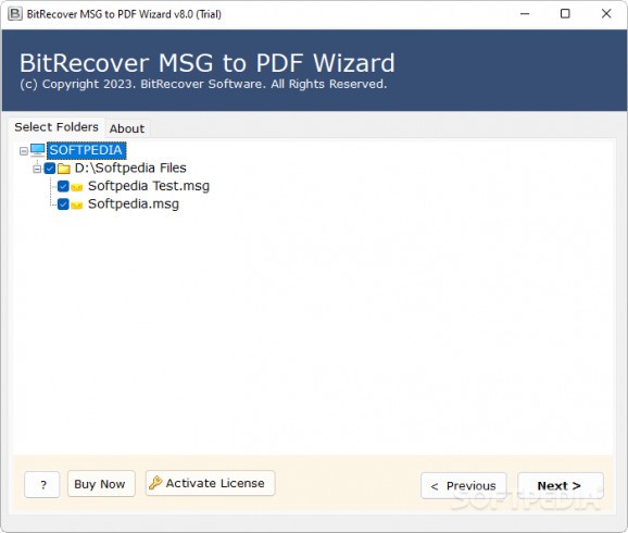 BitRecover MSG to PDF Wizard screenshot