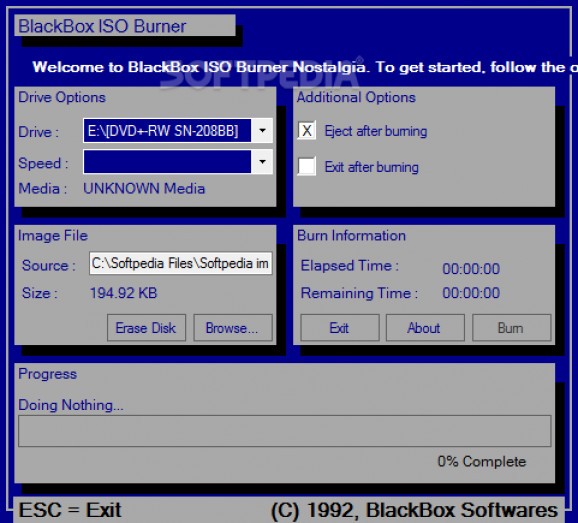 BlackBox ISO Burner Nostalgia screenshot