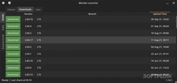 Blender Launcher screenshot