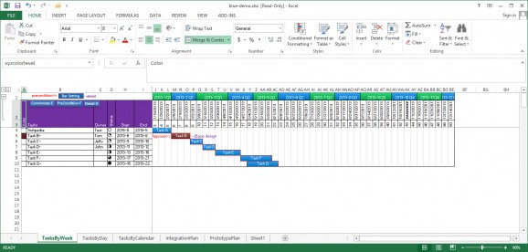 Blue Excel screenshot
