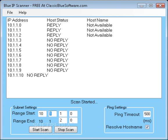 Blue IP Scanner screenshot