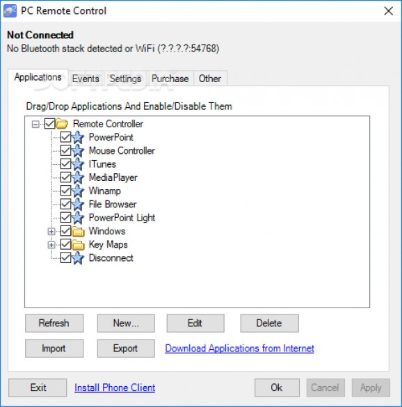 PC Remote Control (former Bluetooth Remote Control) screenshot