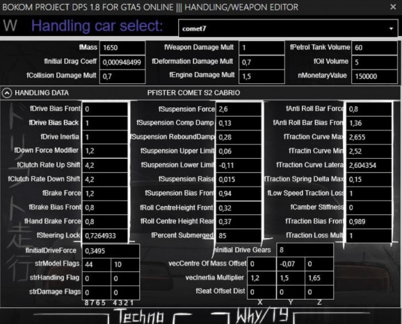 BokomProject Handling/Weapon Editor screenshot