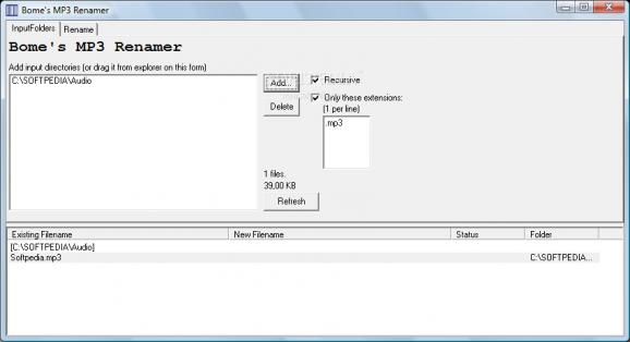 Bome's MP3 Renamer screenshot