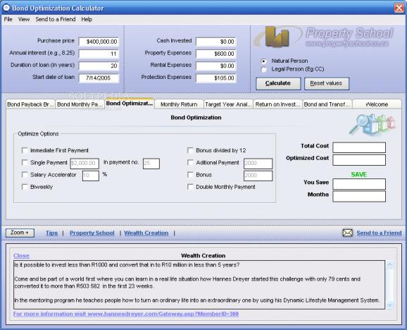 Bond Optimizer Software Suite screenshot