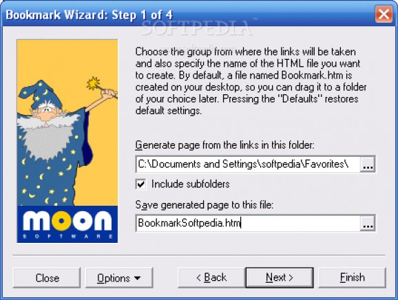 Bookmark Wizard screenshot