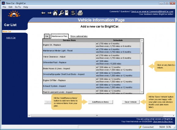 BrightCar Car Maintenance Software screenshot