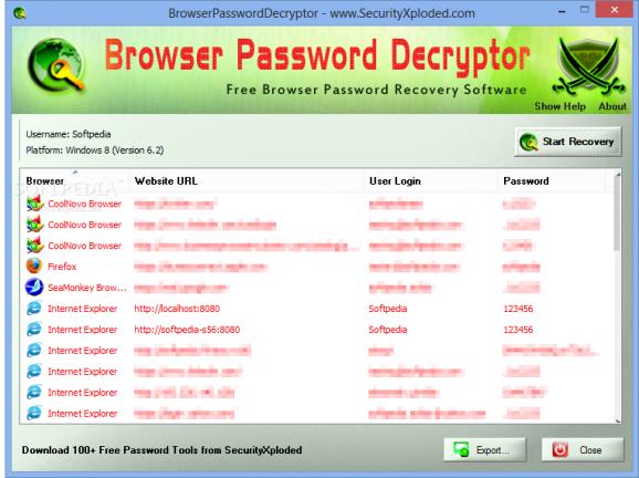 Browser Password Decryptor Portable screenshot