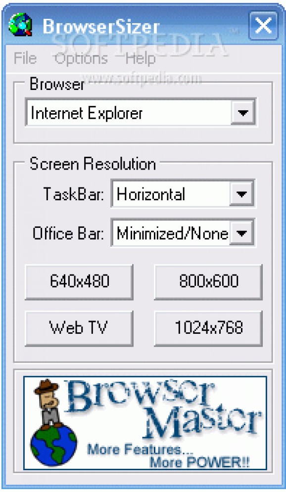 BrowserSizer screenshot