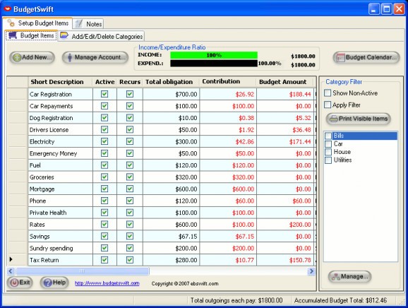 BudgetSwift screenshot
