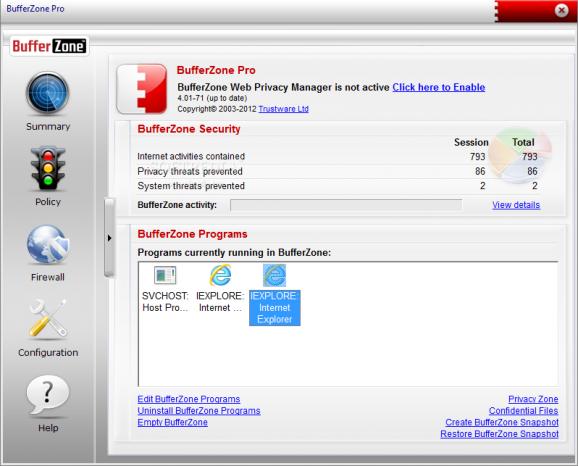 BufferZone Pro screenshot