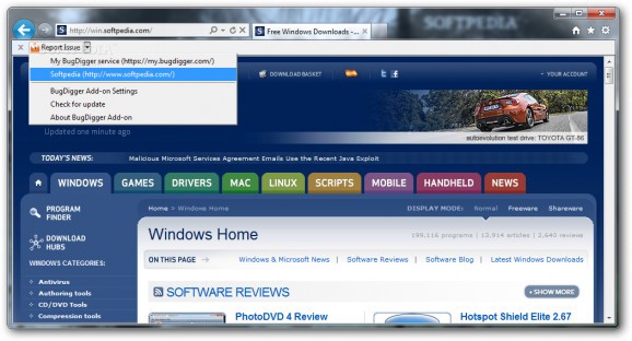 BugDigger for Internet Explorer screenshot