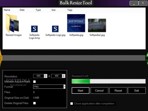 Bulk Resize Tool screenshot