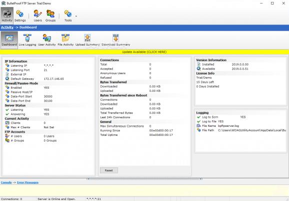 BulletProof FTP Server screenshot