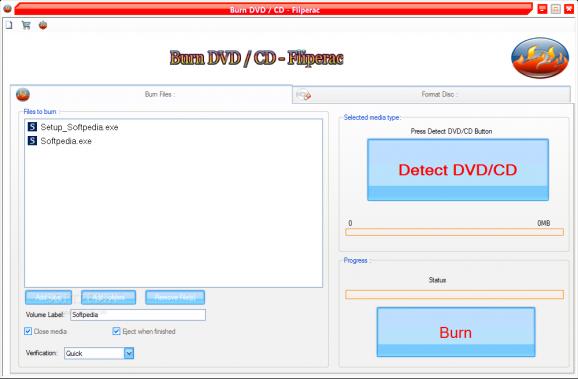 Burn DVD / CD - Fliperac screenshot