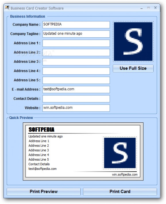 Business Card Creator Software screenshot