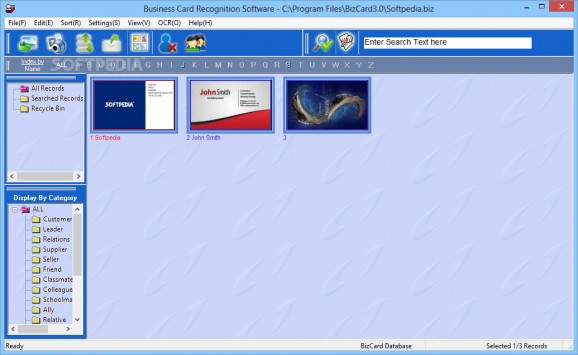 Business Card Recognition Software screenshot
