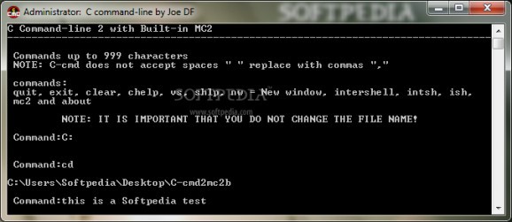 C command-line screenshot