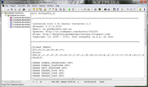 C to Pascal Converter screenshot