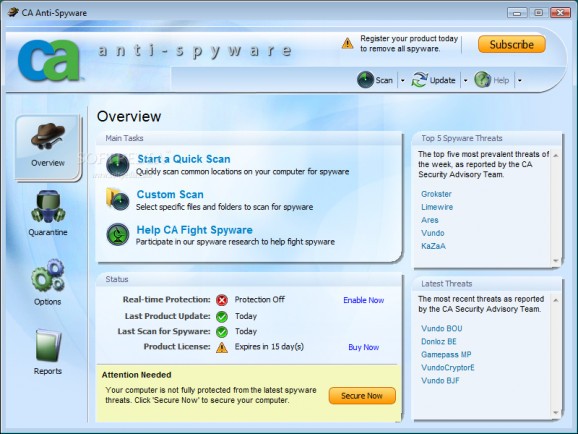 CA Anti-Spyware 2009 screenshot