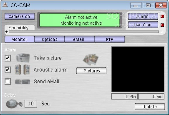 CC-CAM alarm system screenshot