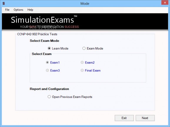 Simulation Exams for CCNP-642-902 (formerly CCNP BSCI 642-801 Practice Tests) screenshot