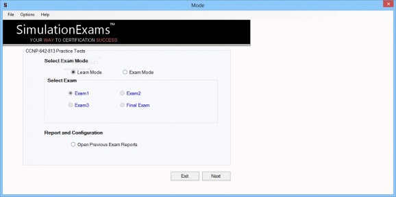 Simulation Exams for CCNP-642-813 screenshot