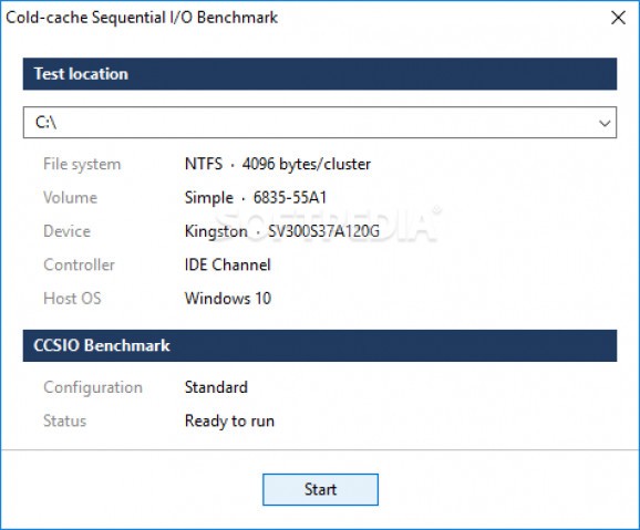 CCSIO Benchmark screenshot