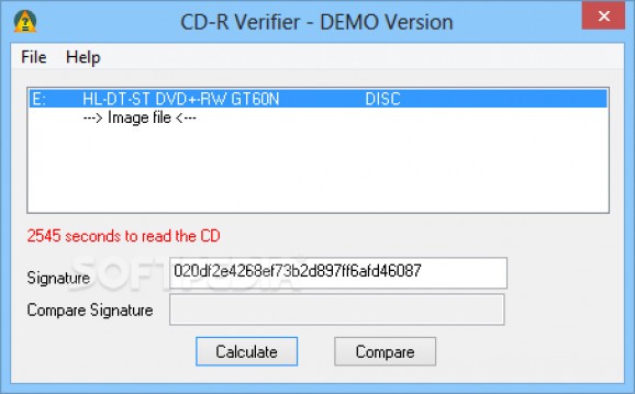 CD-R Verifier screenshot