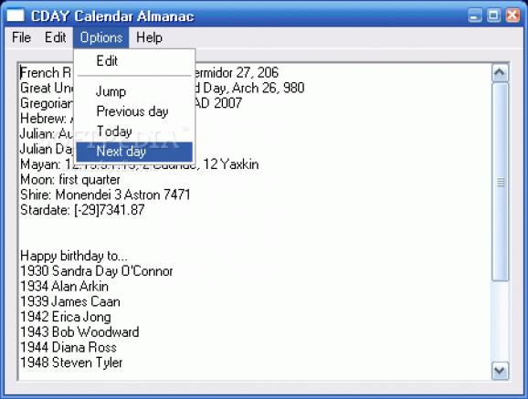 CDAY Calendar Almanac screenshot