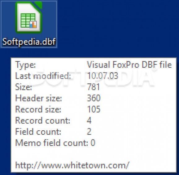 CDBFinfo Shell Extension screenshot