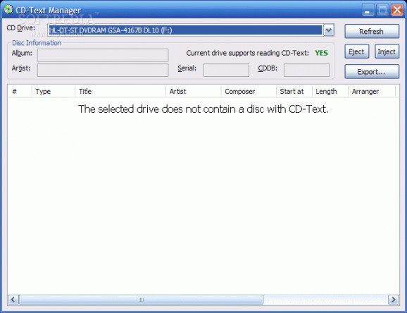 CD-Text Manager screenshot