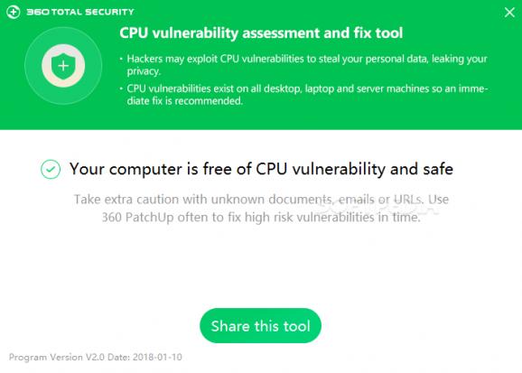 CPU Vulnerability Assessment and Fix Tool screenshot
