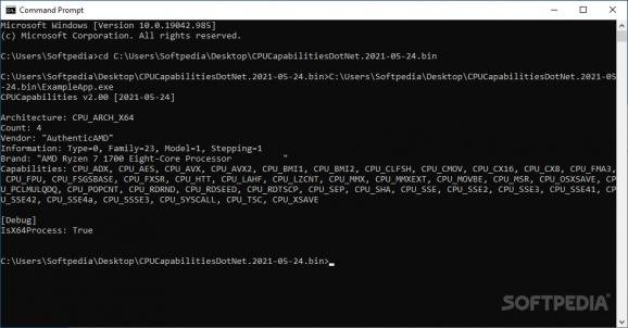 CPUCapabilities.NET screenshot