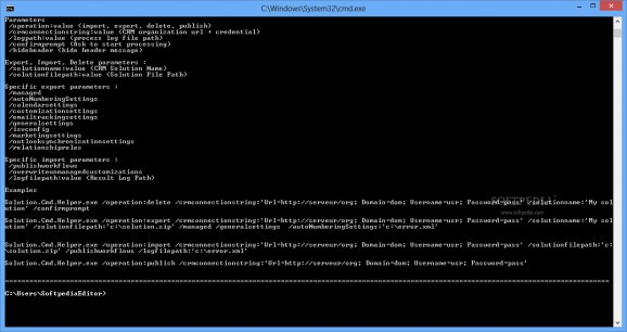CRM Solution CommandLine Helper screenshot