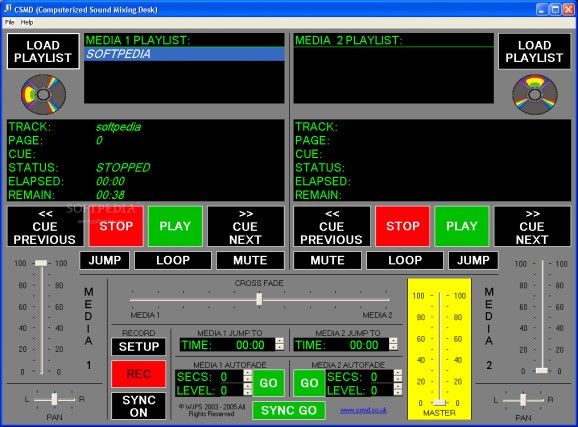 CSMD (Computerised Sound Mixing Desk) screenshot