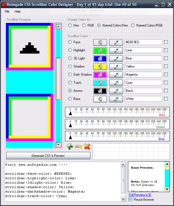 CSS Scrollbar Color Designer screenshot