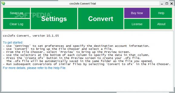 csv2ofx Convert screenshot