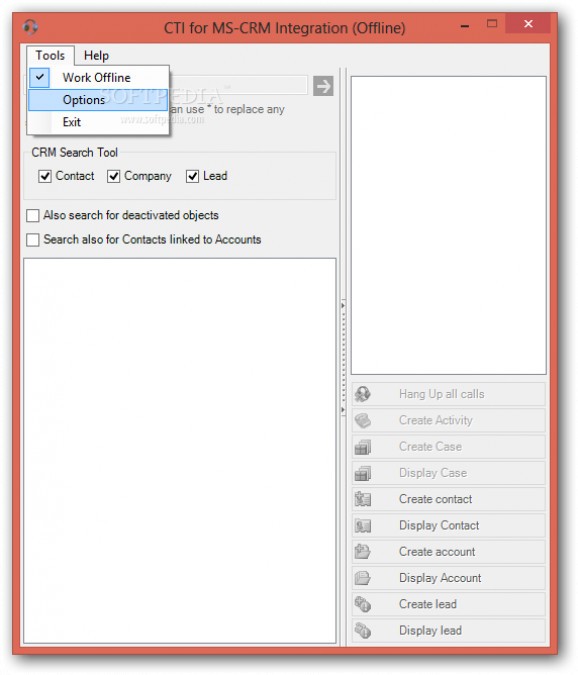 CTI for MS-CRM Integration screenshot