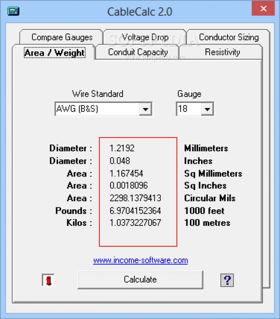 CableCalc screenshot