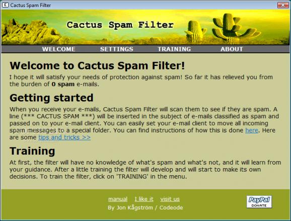 Cactus Spam Filter screenshot