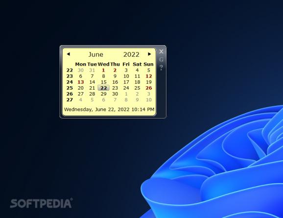 Calendar Gadget screenshot
