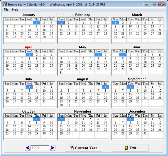 Calendar Year Simple screenshot