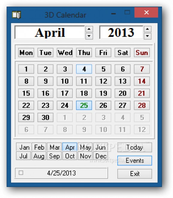 3D Calendar screenshot