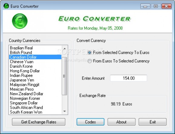 Camtech Euro Converter screenshot