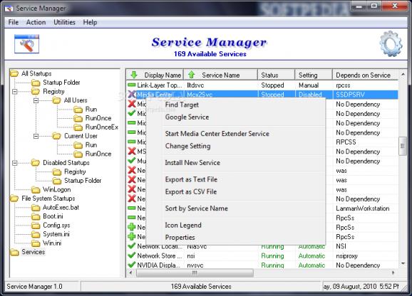 Service Manager screenshot